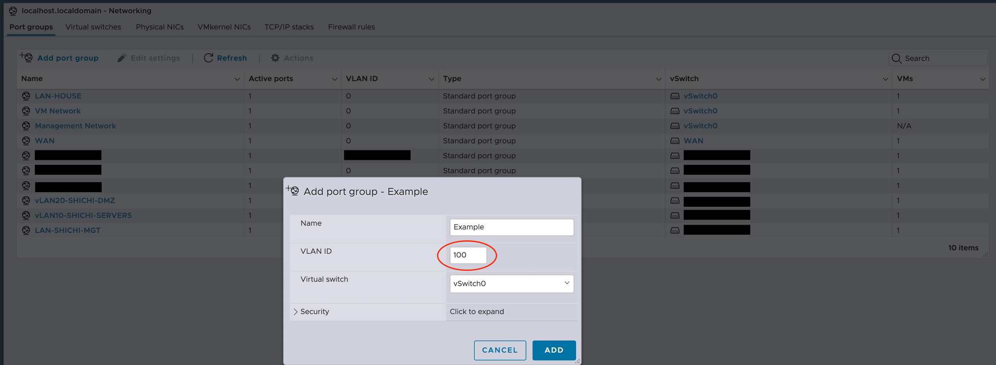 R330 - ESXi Port Groups